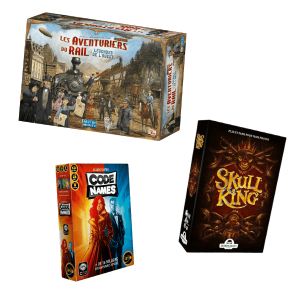 Jeux de société : Aventuriers du Rail, Code Names et Skull King Kit Jeux, photo 2 sur 2