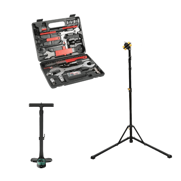 Kit vélo : outils, pompe et pied d'atelier Decathlon, photo 3 sur 4