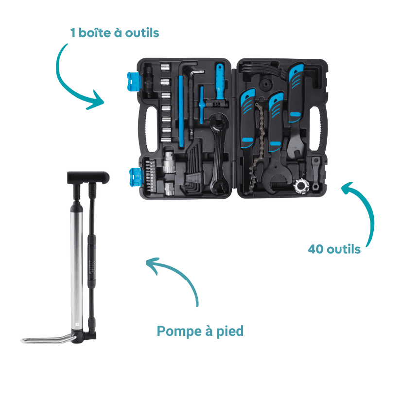 Kit d'entretien de vélo : outils et pompe Decathlon, photo 4 sur 4